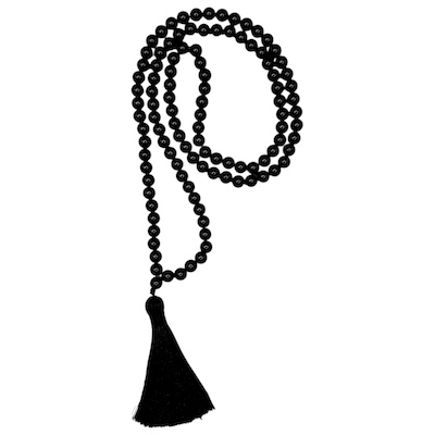 8mm Black Agate Mala Beads